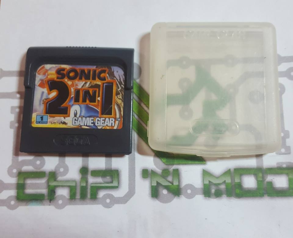 Jeu Sonic 2 En 1 Pour Sega Game Gear - Avec Boîte De Rangement - Bon état Général
