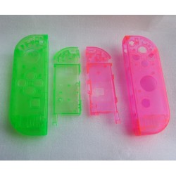 Coques vert / rose transparentes Joy-Con Gauche & Droit