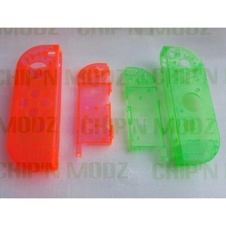 Coques rouge / verte transparentes Joy-Con Gauche & Droit