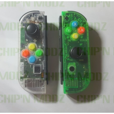 Joy-con Custom - Blanc / Vert translucide - Remis à neuf