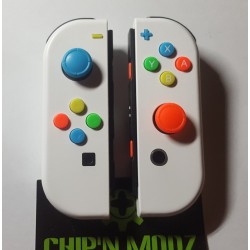 Joy-con Custom - Blanc & néon - Remis à neuf