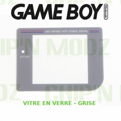 Vitre Gameboy, Grise - EN VERRE - Auto-Adhésive