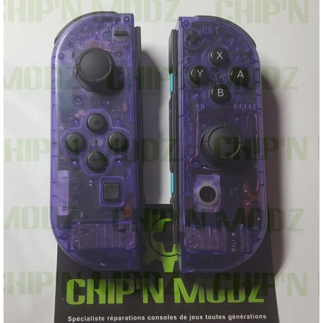 Joy-con Custom - Violet / Noir translucide - Remis à neuf