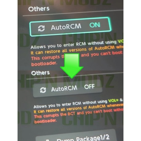 Désactivation mode "AUTO RCM"