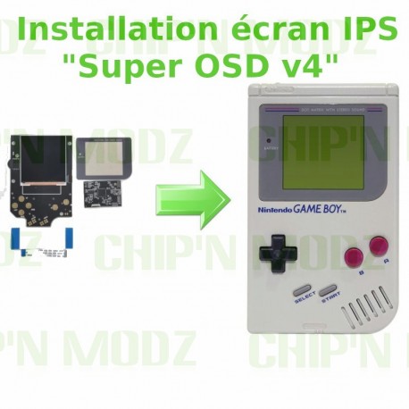 Installation écran Super OSD IPS Gameboy - Écran rétroéclairé