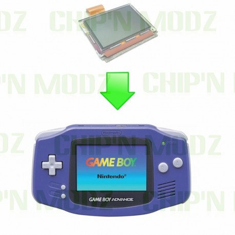 Remplacement écran origine + vitre en verre Gameboy Advance